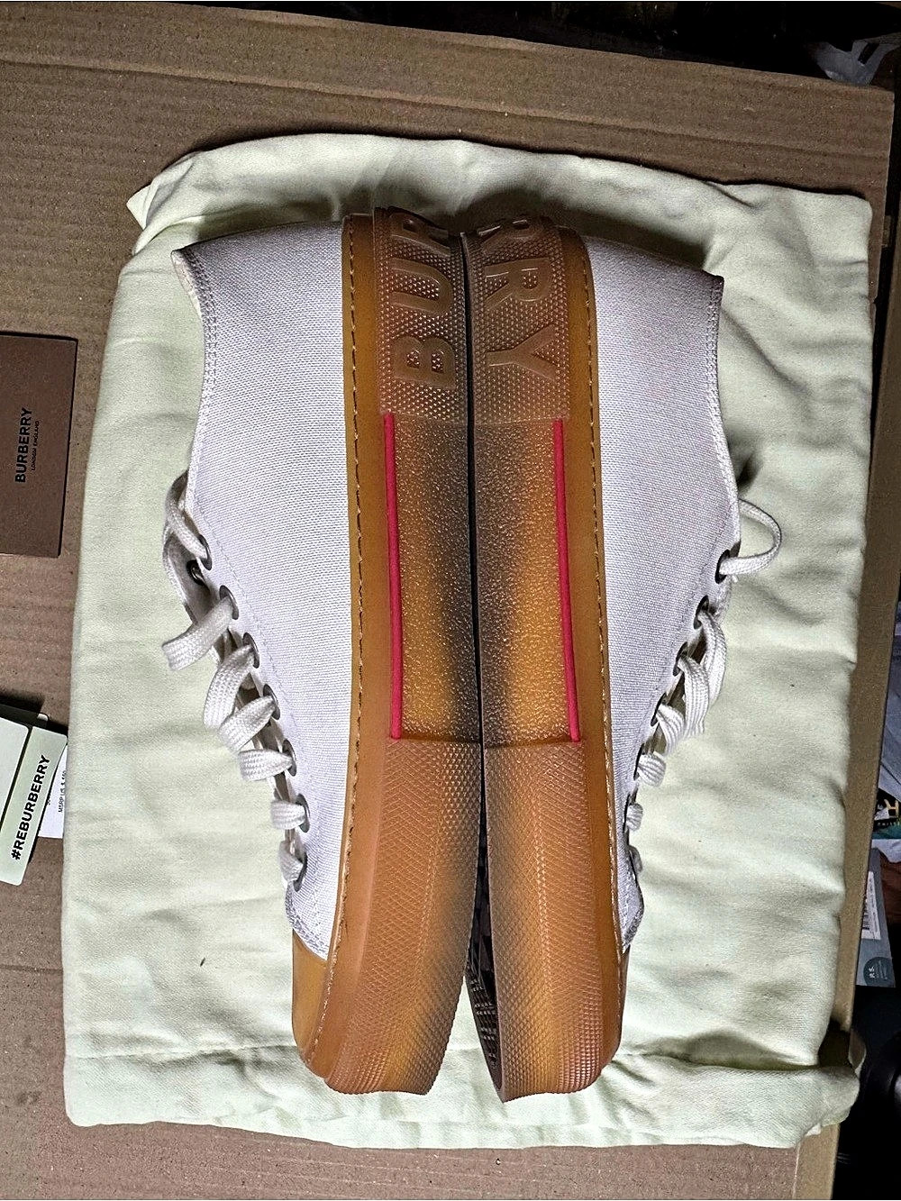 Burberry Arthur Low-Top Sneaker Sneakers White & Brown UK 9 US 10